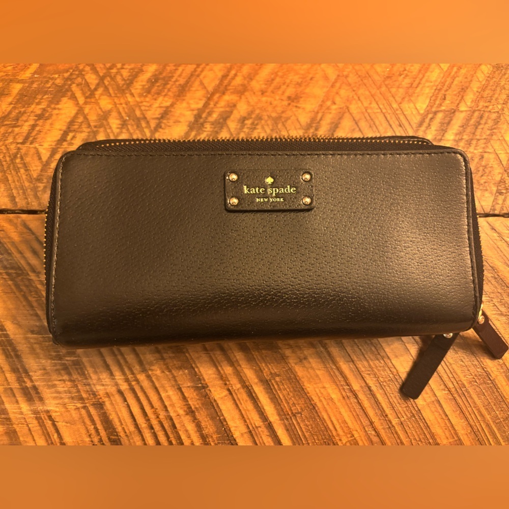 Kate Spade Black Leather Clutch/Wallet